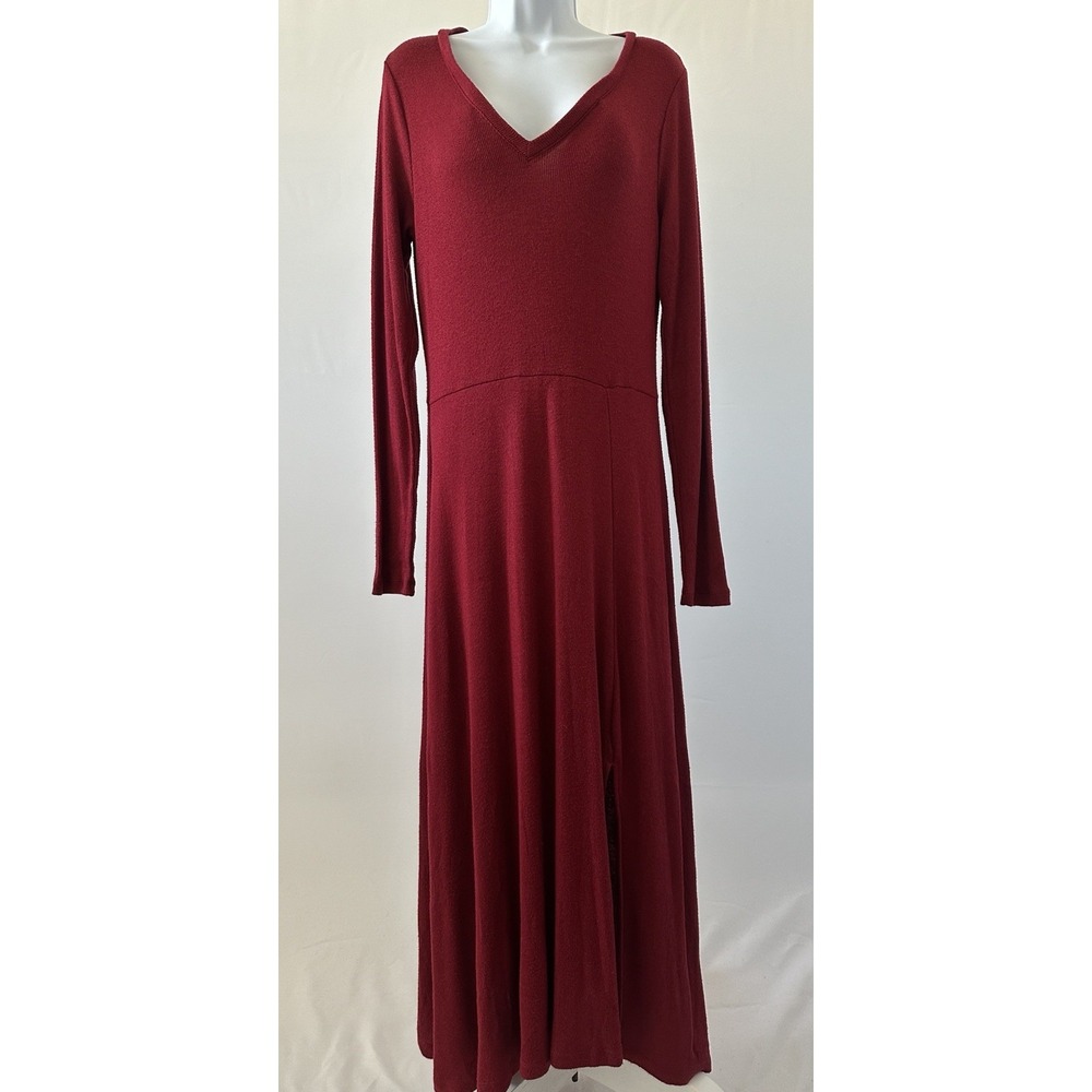 Banana Republic Maroon Maxi Wool Blend Sweater Dress, Sz: M Tall (b15B)